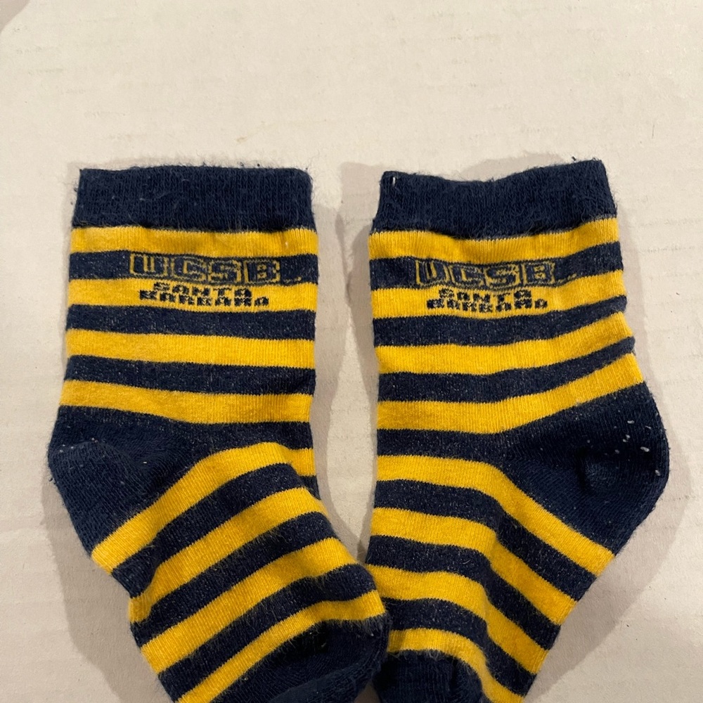 UCSB uc Santa Barbra baby socks embroidered